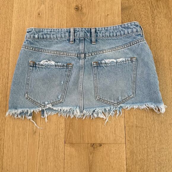 SER.O.YA mini Skirt Denim Slit Zuri Size 24 Blue - Picture 4 of 5